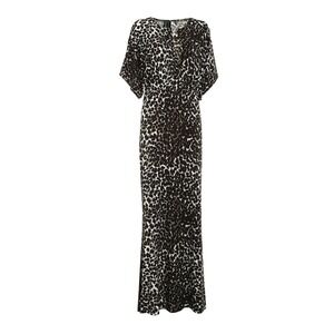 Norma Kamali Flowing Black and White Leopard Dolman Maxi Knit Dress READ / SZ XL
